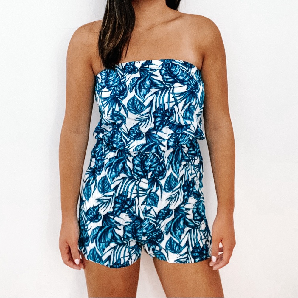 H&M Tropical Leaf Printed Romper